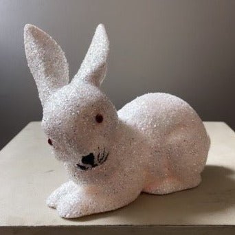 Brilliant White Glitter Small Bunny Lying - Ino Schaller - Bon Ton goods