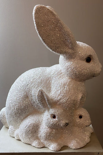 Brilliant White Mother Bunny with Kit - Ino Schaller - Bon Ton goods