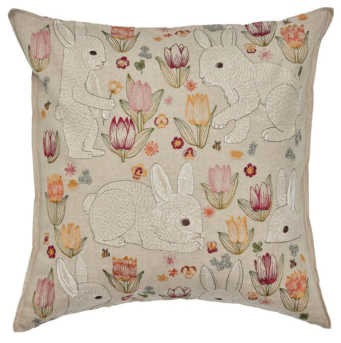 Bunnies and Blooms Pillow - Bon Ton goods