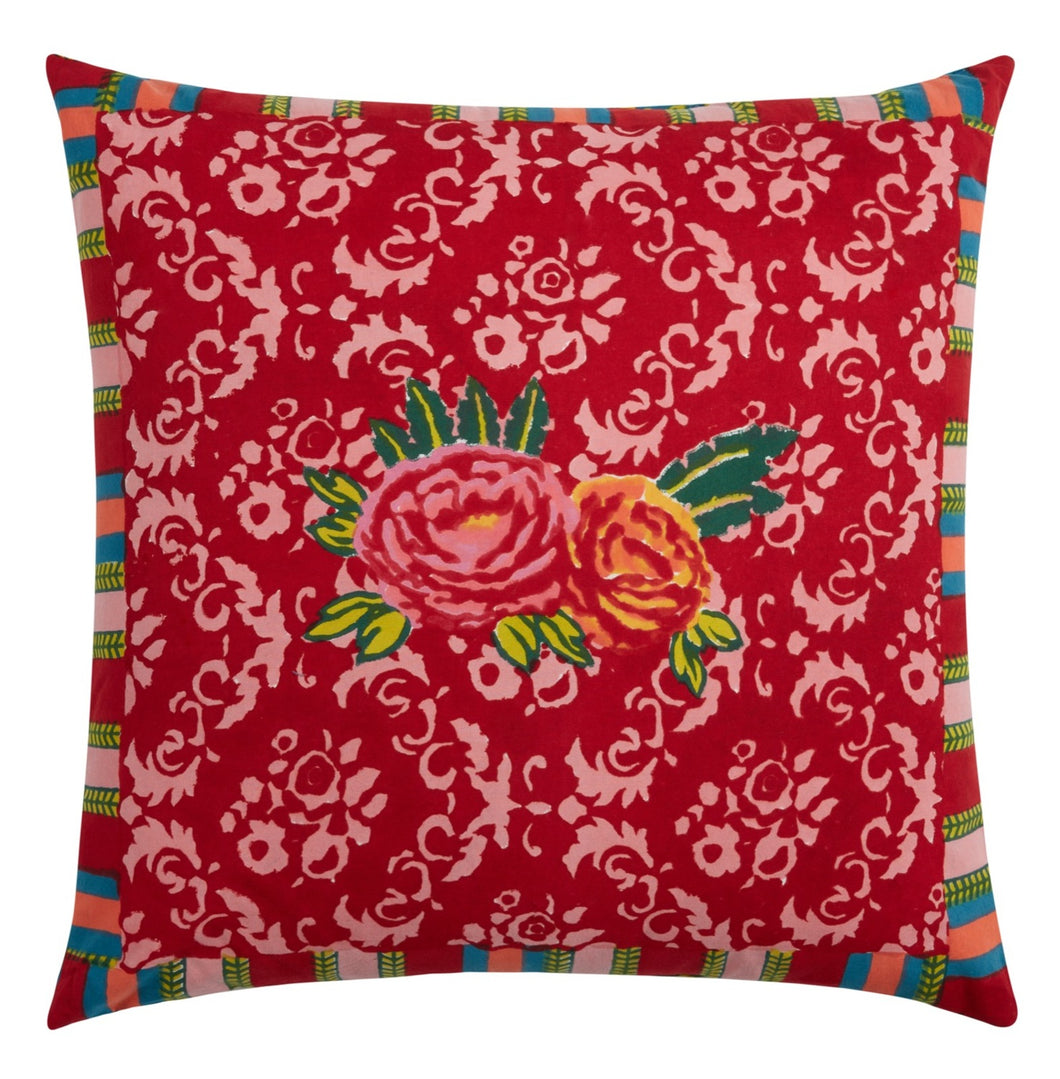 Love Flower Red - Pillow with Insert 60x60 - Lisa Corti