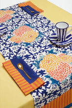 Load image into Gallery viewer, Arabesque Corolla Blue Natural - Table Runner - Lisa Corti
