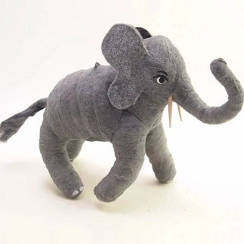 Elephant Ornament/Figure - Vintage Inspired Spun Cotton - Bon Ton goods