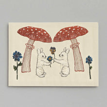 Load image into Gallery viewer, Mushroom Bunny Friends Card
