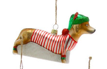 Load image into Gallery viewer, Festive Pup - Striped Pajamas - Bon Ton goods
