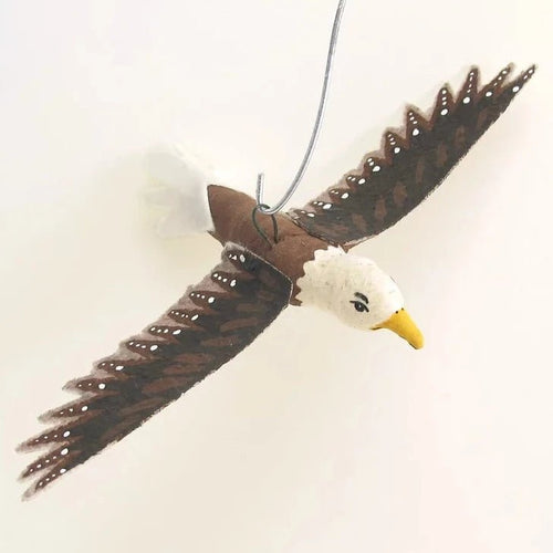 Flying Bald Eagle Ornament - Vintage Inspired Spun Cotton - Bon Ton goods