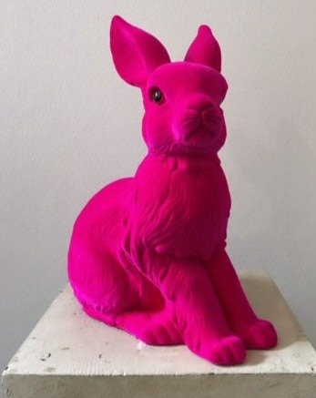 Fuchsia Velvet Large Bunny - Ino Schaller - Bon Ton goods