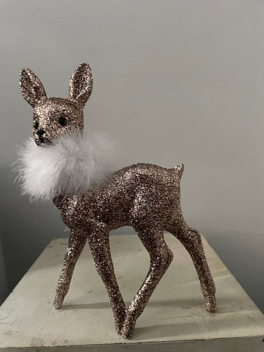 Glitter Bambi - Nickel Silver with Boa - Bon Ton goods