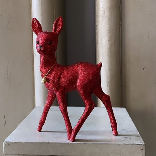 Glitter Bambi - Red with Bell - Bon Ton goods