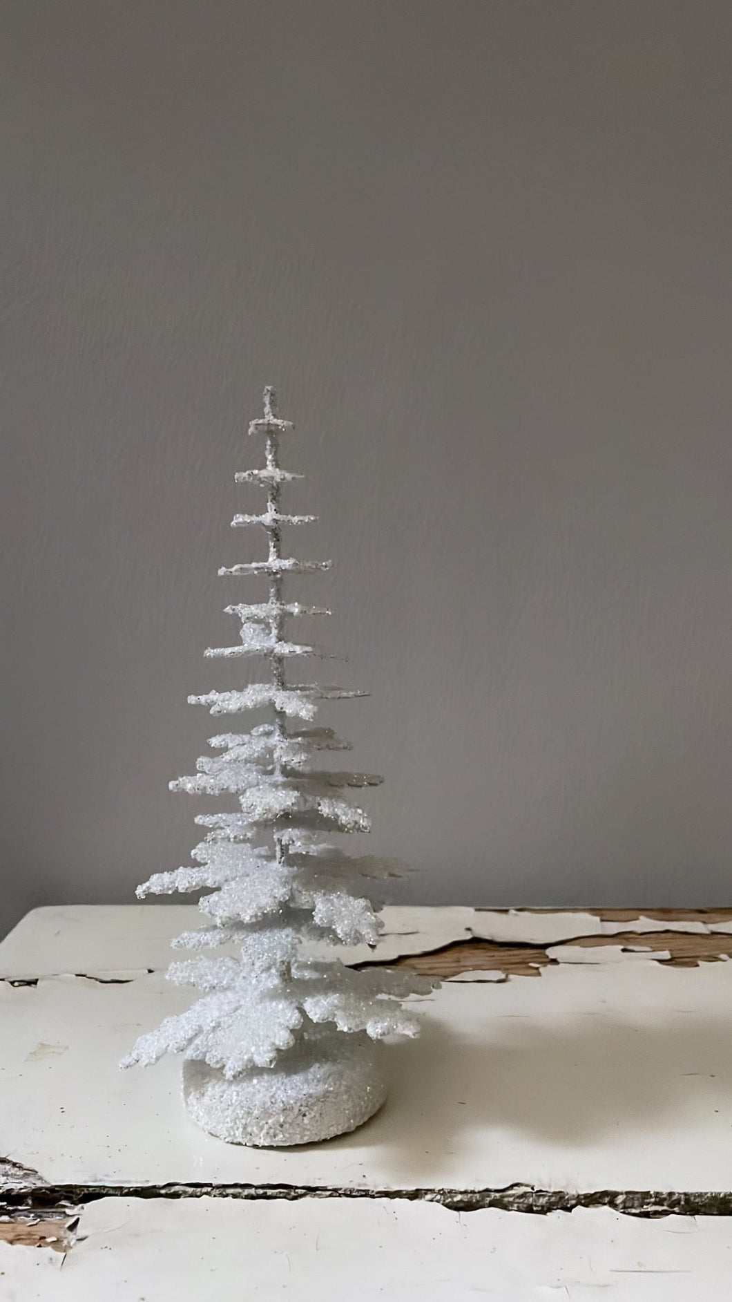 Glitter Christmas Tree - White 15cm - Bon Ton goods