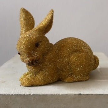 Gold Beaded Small Bunny Lying - Ino Schaller - Bon Ton goods