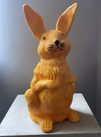 Golden Yellow Glitter Upright Bunny, Large - Ino Schaller - Bon Ton goods