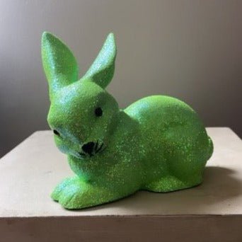 Green Glitter Small Bunny Lying - Ino Schaller - Bon Ton goods