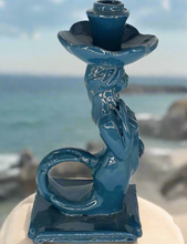 Load image into Gallery viewer, Sicilian Mermaid Candlestick in Ocean Teal
