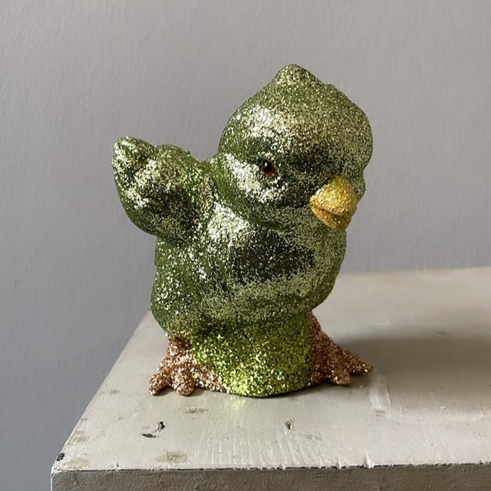 Moss Green Glitter Chicken Spreading Wings - Ino Schaller - Bon Ton goods