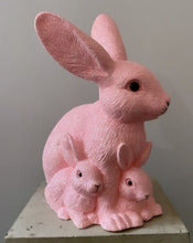 Load image into Gallery viewer, Mother Bunny with Kit, Pink Beaded with White Detail - Bon Ton goods
