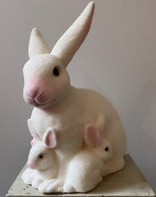 Load image into Gallery viewer, Mother Bunny with Kit, White Beaded with Pink Detail - Ino Schaller - Bon Ton goods
