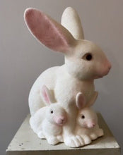 Load image into Gallery viewer, Mother Bunny with Kit, White Beaded with Pink Detail - Ino Schaller - Bon Ton goods
