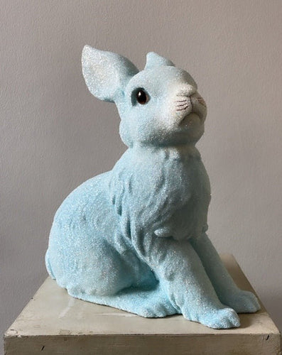 Pale Blue Beaded Bunny - Ino Schaller - Bon Ton goods