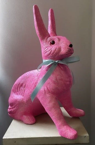 Pink Glitter Giant Bunny Sitting - Ino Schaller - Bon Ton goods