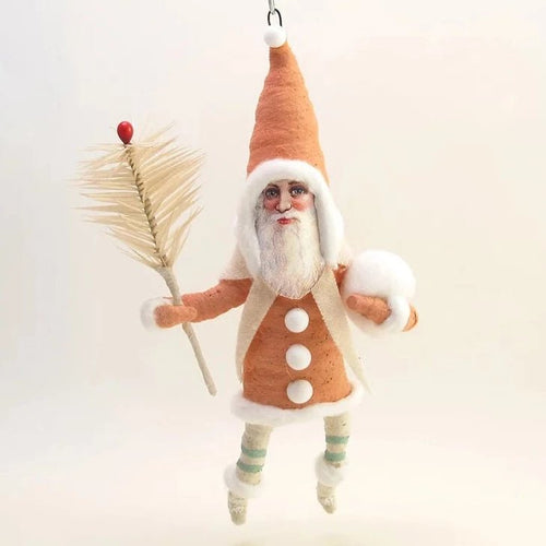 Pink Santa Goose Feather Sprig Ornament - Vintage Inspired Spun Cotton - Bon Ton goods