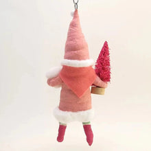 Load image into Gallery viewer, Pink Santa Ornament - Vintage Inspired Spun Cotton - Bon Ton goods
