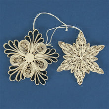 Load image into Gallery viewer, Quilled Snowflakes, 2­ pack, Natural - Bon Ton goods
