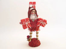 Load image into Gallery viewer, Red Santa With Presents Figure - Vintage Inspired Spun Cotton - Bon Ton goods
