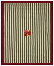 Load image into Gallery viewer, Nizam Stripes Green Natural Quilt 220 x 270 - Lisa Corti
