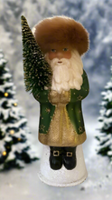 Load image into Gallery viewer, Santa Green Glossy with Gold Trim and Fur Cap - Ino Schaller
