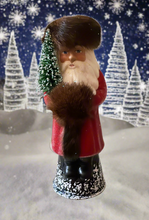 Load image into Gallery viewer, Santa Red Beaded  Coat with Fur Hat and Muff- Ino Schaller
