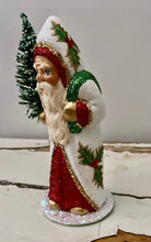 Load image into Gallery viewer, Santa White with Red Coat with Holly Motif with Tree - Bon Ton goods
