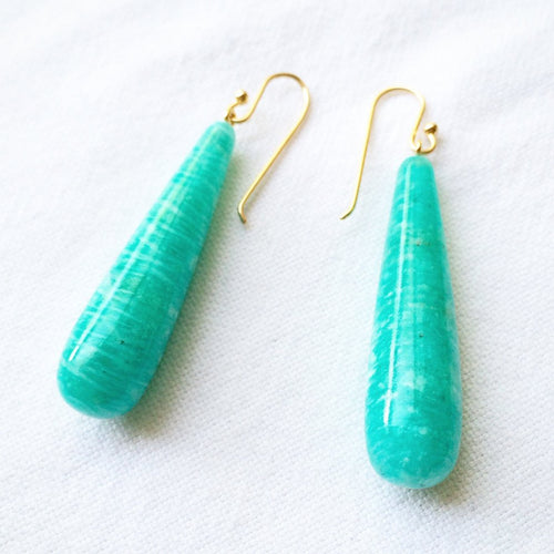 Sea Blue Amazonite Earrings - Bon Ton goods