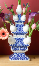 Load image into Gallery viewer, THREE TIER Tulip Vase Blue Dainty Flower - Bon Ton goods
