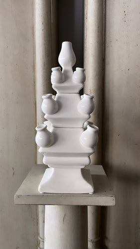 THREE TIER TULIP VASE WHITE - Bon Ton goods