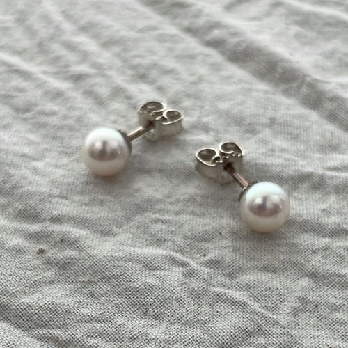 White Pearl Stud Earrings - Bon Ton goods