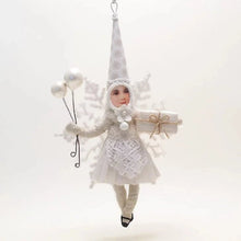 Load image into Gallery viewer, White Snowflake Princess Ornament - Vintage Inspired Spun Cotton - Bon Ton goods
