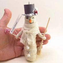 Load image into Gallery viewer, Winking Snowman Ornament - Vintage Inspired Spun Cotton - Bon Ton goods
