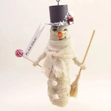 Load image into Gallery viewer, Winking Snowman Ornament - Vintage Inspired Spun Cotton - Bon Ton goods
