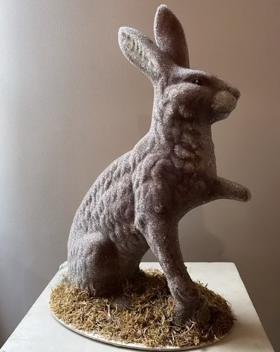 Brown Beaded Bunny Sitting on Grass - Ino Schaller