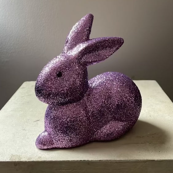 Light Purple Glitter Little Bunny Lying - Ino Schaller