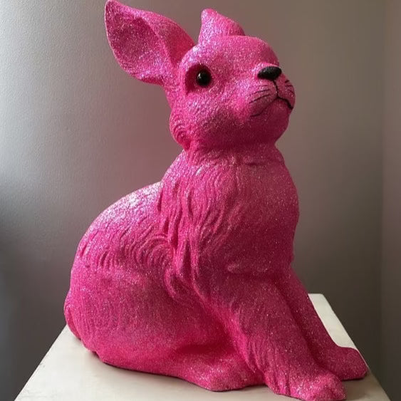 Hot Pink Glitter Large Bunny - Ino Schaller